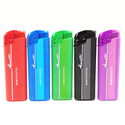 Accendino a gas elettrico OEM Stampa accendino di sigaretta in plastica personalizzazione 8.2 * 2.6 * 1.14CM