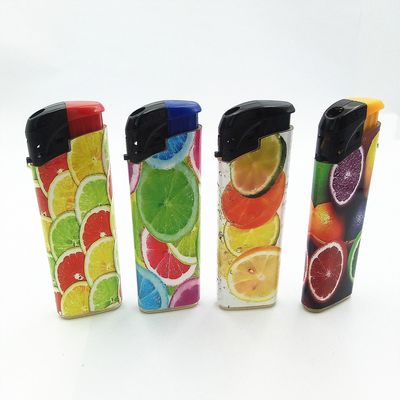 Accendino elettrico in plastica standard EUR colorato personalizzabile con frutti a disegno personalizzato