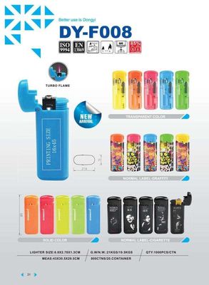 Torcia Dongyi Electric Windproof lighter con ISO9994 Dy-F008 Alta vendita 6.8*2.78*1.3CM