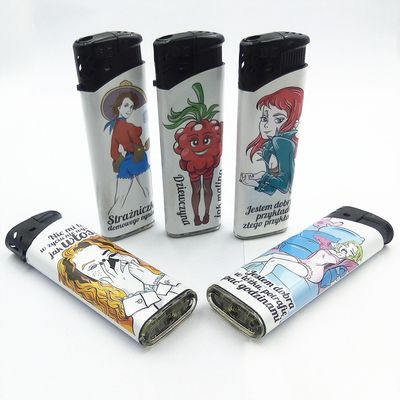 Personalizzazione Di plastica Dy-026 Cartoon Figure Etichetta Campeggio Accendino elettronico a gas