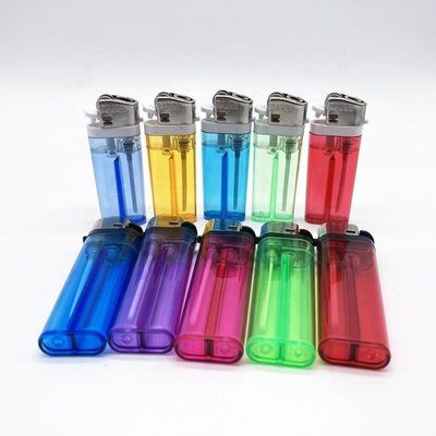 Modello di plastica N.O. DY-60 Accendino a gas di pietra a sigaretta a colori trasparenti con consumo