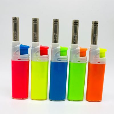 Gas refill entry Prot Barbecue lighter con fiamma a prova di vento ISO22702 Plastic Electric