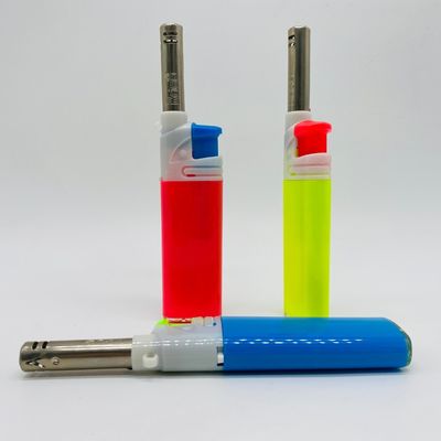 Gas refill entry Prot Barbecue lighter con fiamma a prova di vento ISO22702 Plastic Electric