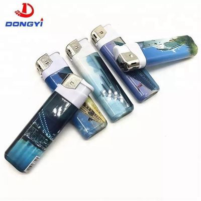 Accendino elettrico a gas di butano ricaricabile in plastica con logo e personalizzazione di PVC