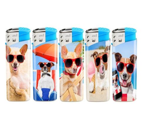Disposable Custom Label Accendino per fumatori con Cool Dog Dongyi Disposable Custom Label