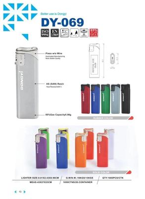 DY-069 Unico accendino elettronico CR Flip di plastica con personalizzazione