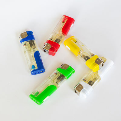 Accendino elettronico ricaricabile con gas colorato e lampada LED bianca