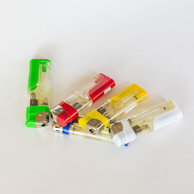 Accendino elettronico ricaricabile con gas colorato e lampada LED bianca