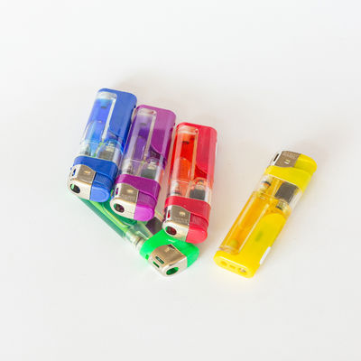 Accendino elettronico ricaricabile con gas colorato e lampada LED bianca