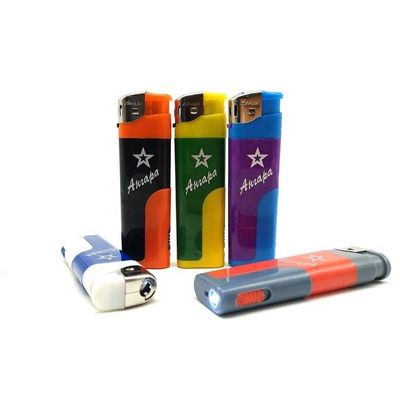 Dimensioni di cartone 44*26*27cm Ricaricabile Electronic Soft Piezo Flame Gas Lighter con LED