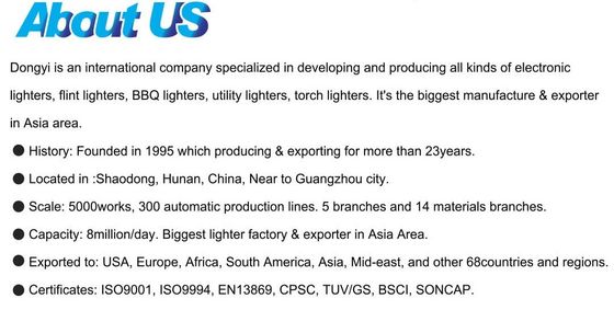 EUR accendino elettrico in plastica standard con luce a LED Hunan Dongyi 2021