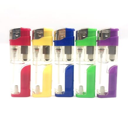 8.0cm Ricaricabile elettronica ricaricabile accendino di plastica con colori LED Accetta OEM