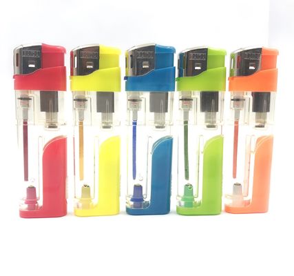 8.0cm Ricaricabile elettronica ricaricabile accendino di plastica con colori LED Accetta OEM