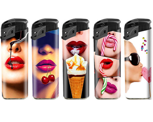 Accendino a gas a doppio getto di butano con design elegante e logo personalizzato