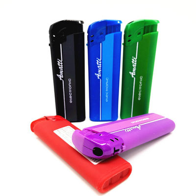 Accendino a gas elettrico OEM Stampa accendino di sigaretta in plastica personalizzazione 8.2 * 2.6 * 1.14CM