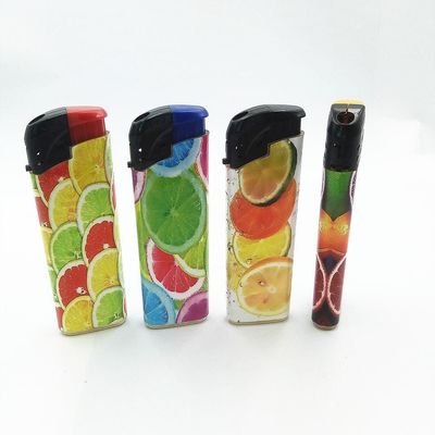 Accendino elettrico in plastica standard EUR colorato personalizzabile con frutti a disegno personalizzato