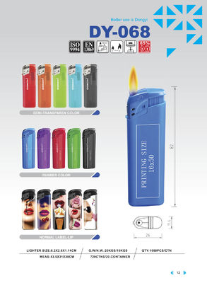 DY-068 accendino a gas per sigarette a colori in gomma elettronica
