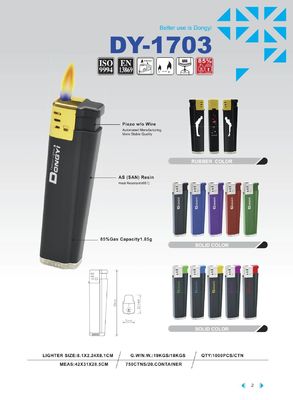 8.1*2.24*8.1CM Personalizzabile Dy-1703 Cinque colori Unico accenditore di plastica