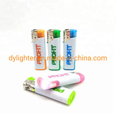 Ricaricabile pubblicitario Dongyi LED Lighter F002 Windproof Lighter con logo personalizzato
