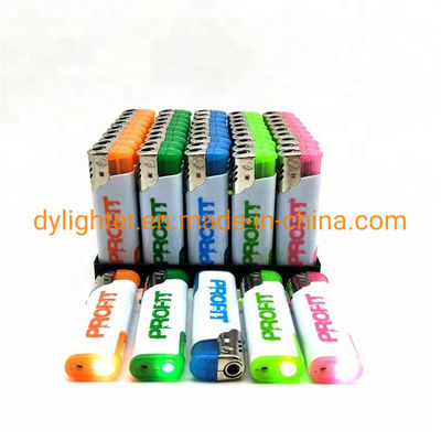 Ricaricabile pubblicitario Dongyi LED Lighter F002 Windproof Lighter con logo personalizzato