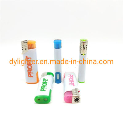 Ricaricabile pubblicitario Dongyi LED Lighter F002 Windproof Lighter con logo personalizzato
