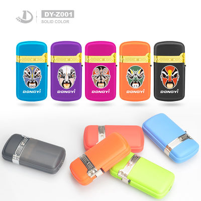 Materiale di plastica Nuovo stile Flip Turbo Flame Piezo Windproof Ricaricabile Gas Lighter