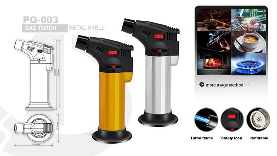 Ricaricabile gas butano BBQ torcia accendino di sigaro con punch cutter portatile e fiamma a getto