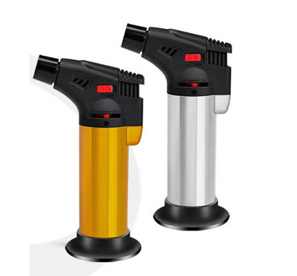 Ricaricabile gas butano BBQ torcia accendino di sigaro con punch cutter portatile e fiamma a getto